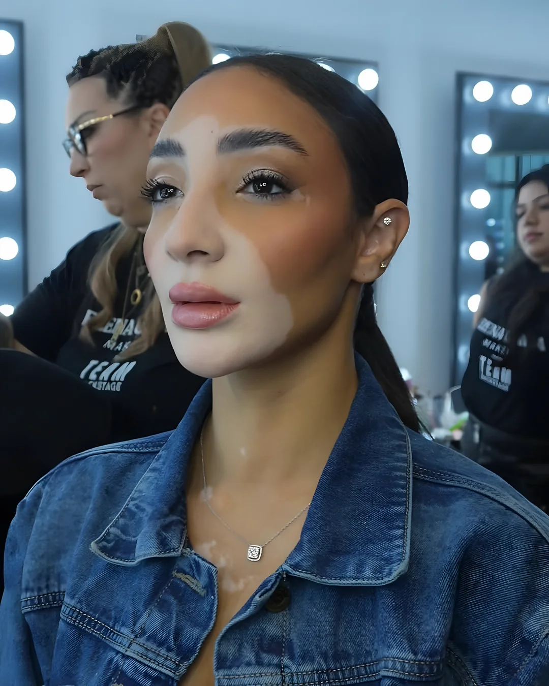 Backstage look in denim